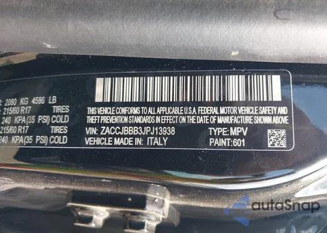 2018 Jeep Renegade Latitude 4X4 z USA, uszkodzony, nr VIN ZACCJBBB3JPJ13938